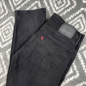 Levis 505 Jeans Mens 34x34 Black Regular Fit Classic Straight Pants W33 L32"